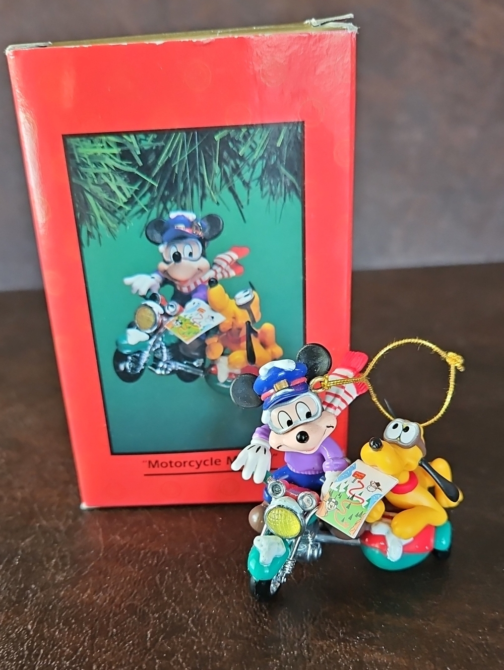 Enesco Disney Mickey & Pluto Motorcycle Tree Ornament